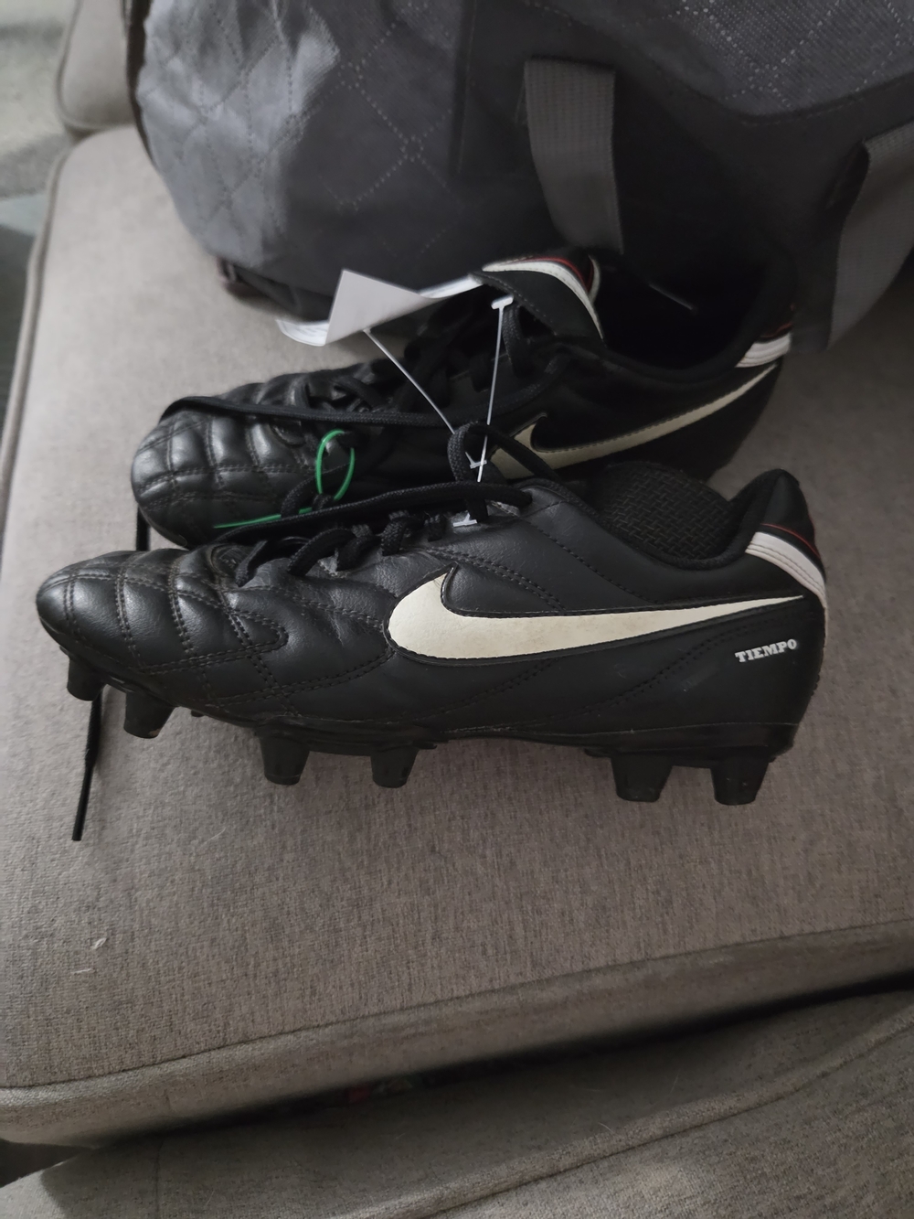 Nike Black Soccer Cleats with White Swoosh